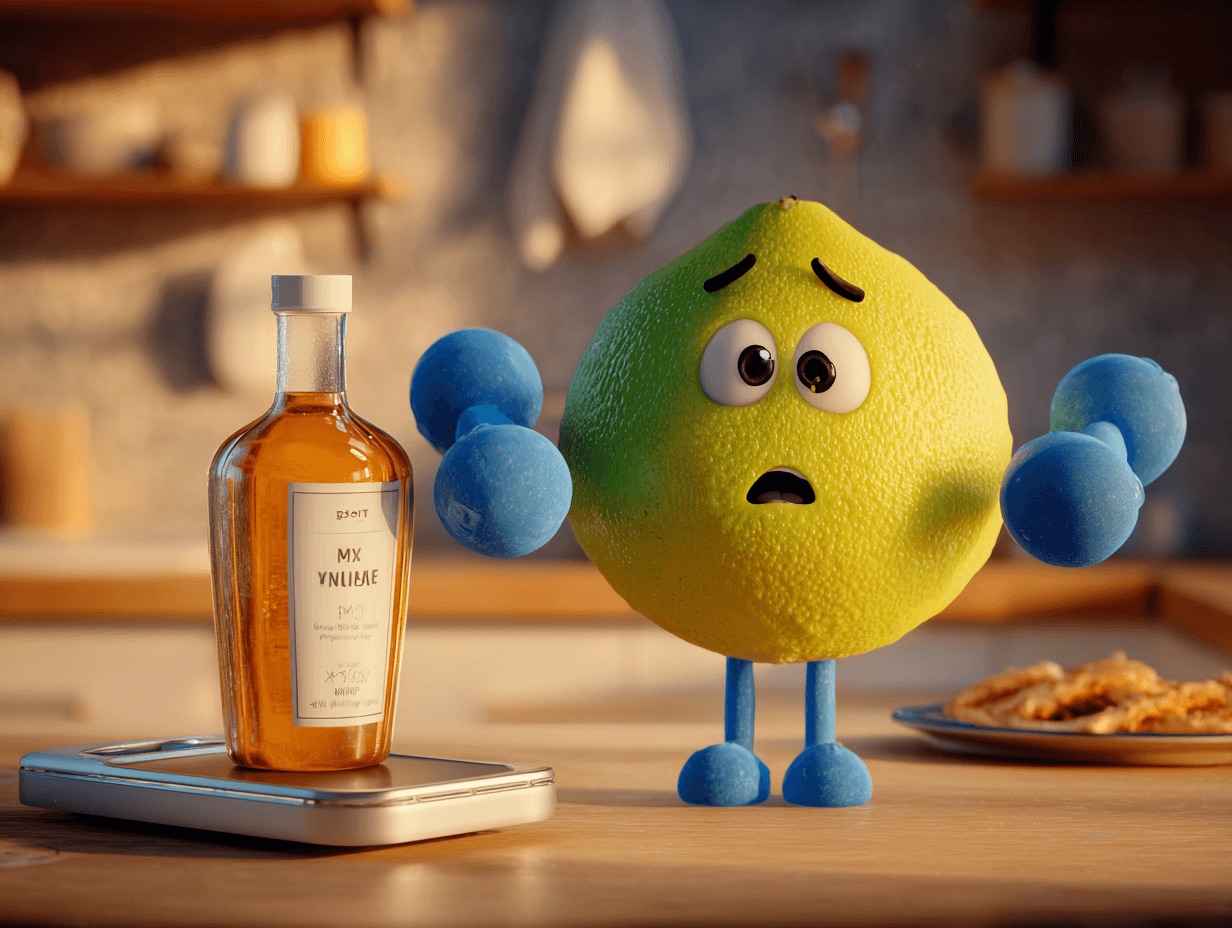 Limonlu su ve limon dilimleri – 3D çizim